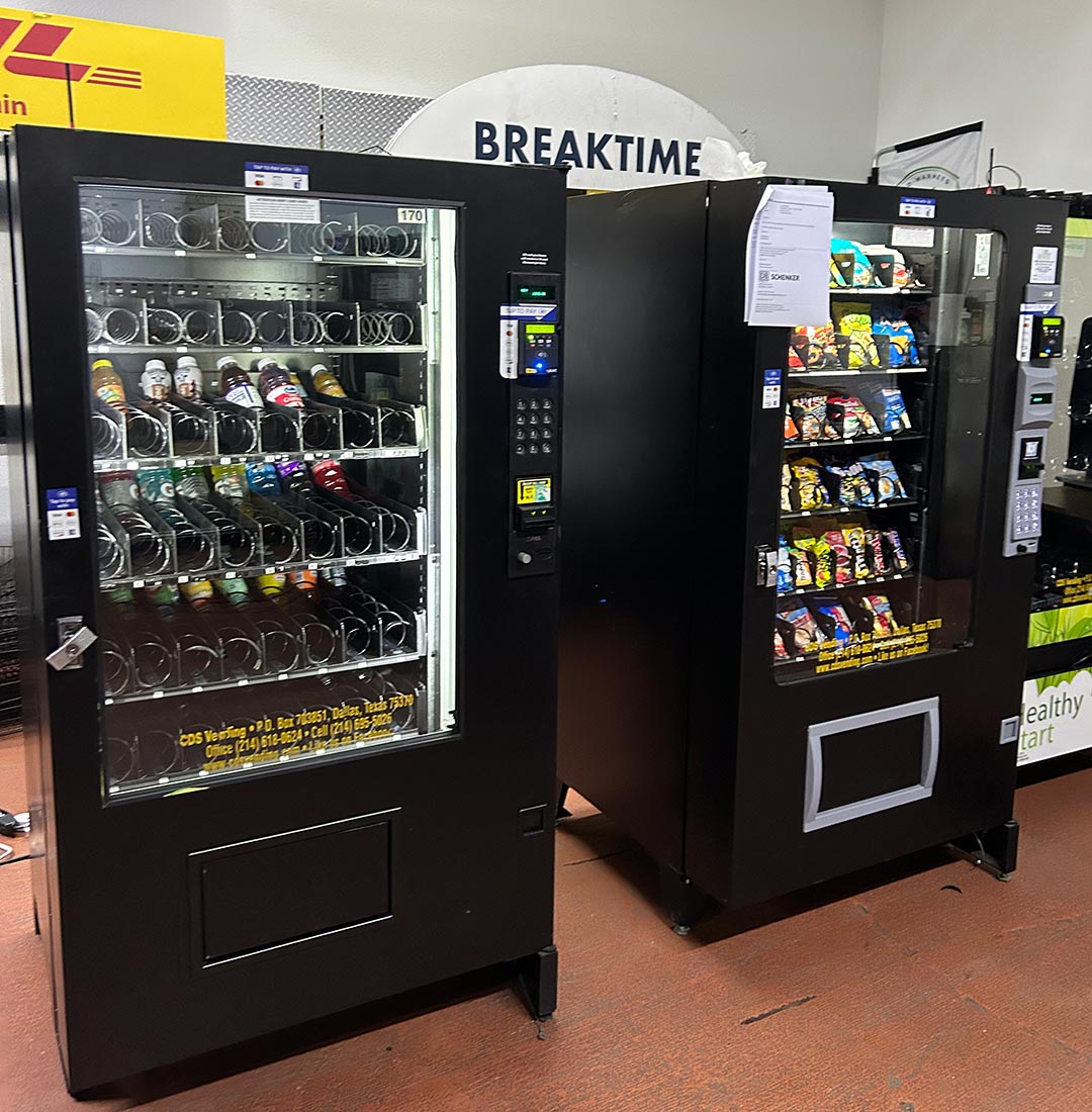 Vending machines in warehouse